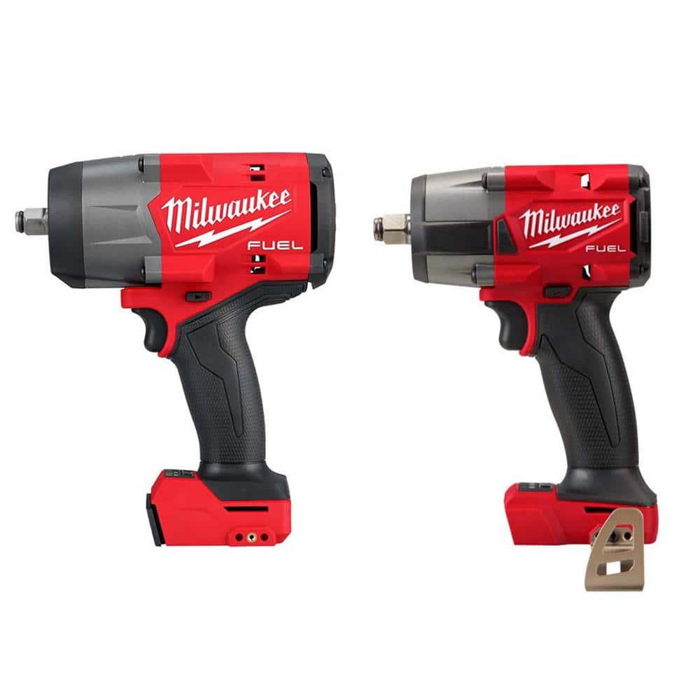 Milwaukee M18 FUEL 18V Lithium-Ion Brushless Cordless 1/2 in. Impact Wrench with Mid Torque Impact Wrench (2-Tool) -  2967-20-2962-20