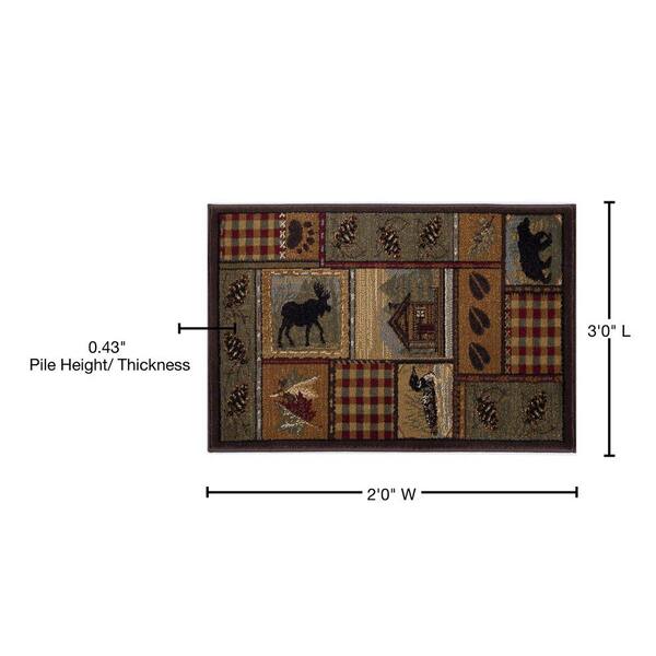 Tayse Rugs Nature Lodge Multi-Color 2 ft. x 3 ft. Indoor