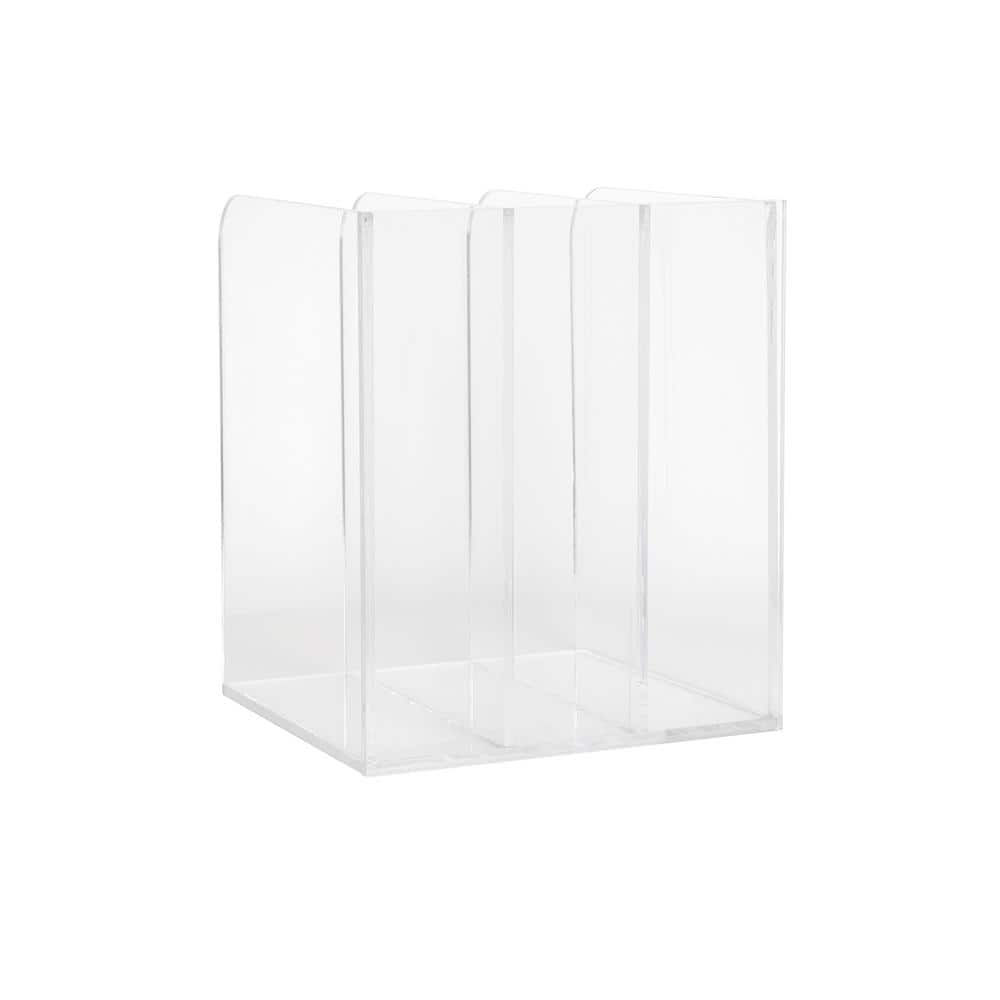 Clear Acrylic 3 Section File Holder with Anti-Slip Feet