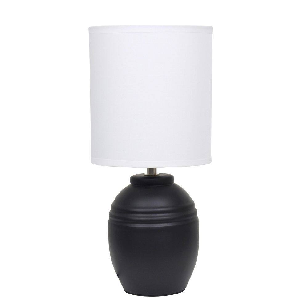12.5 Classic Jar Table Lamp, Black Base with Fabric Shade for Bedroom or Office price history on PriceWatchPro