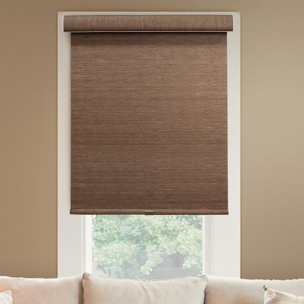 Chicology Deluxe Corldess Felton Truffle Light Filtering Best for Kids Polyester Roller Shade, 67 in. W X 72 in. L