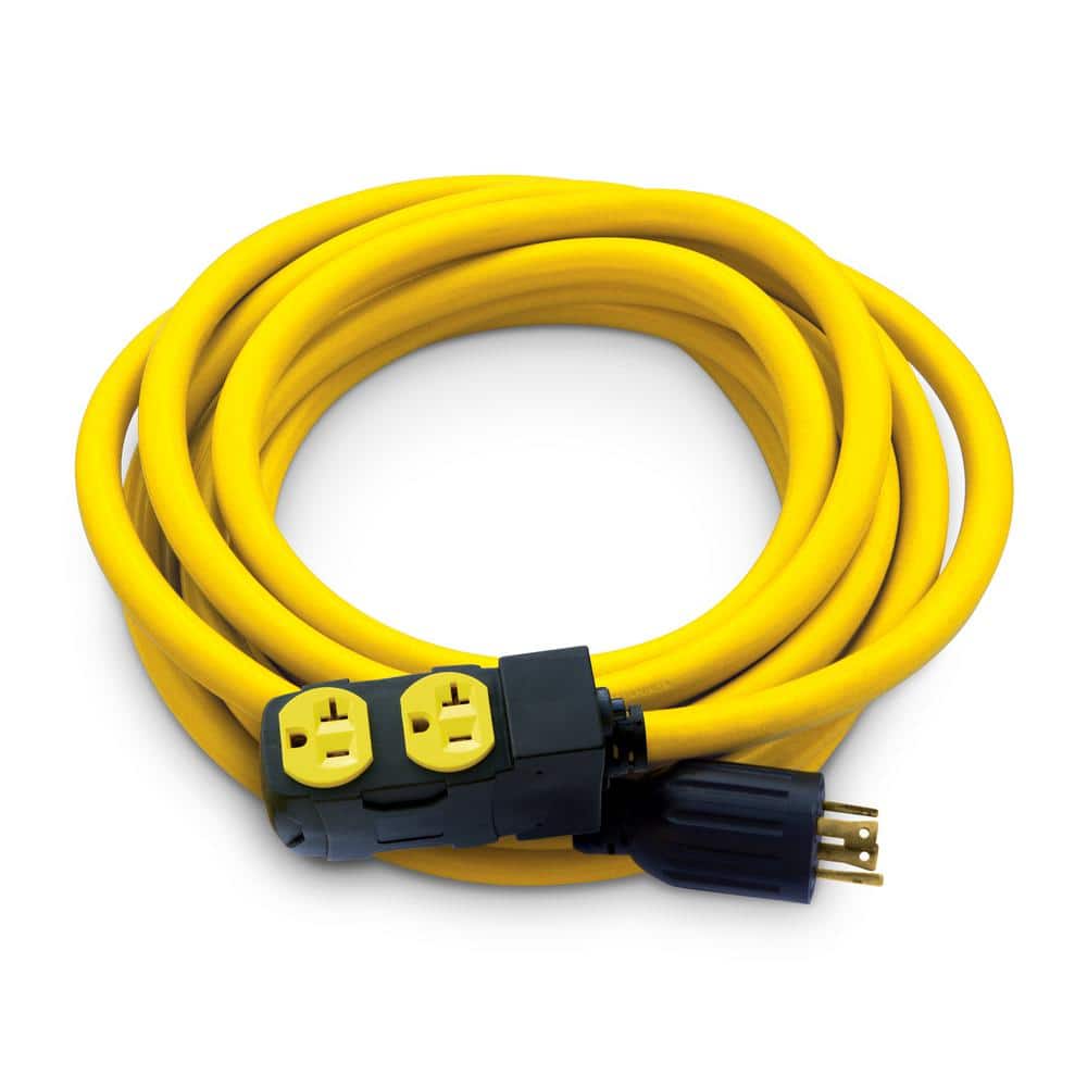 UPC 817198020570 product image for 25 ft. NEMA L14-30P to 4x 5-20R Generator Cord in Yellow | upcitemdb.com