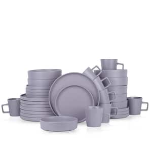 Cleo Collection 32-Piece Light Gray Round Stoneware Dinnerware Set (Service for 8)