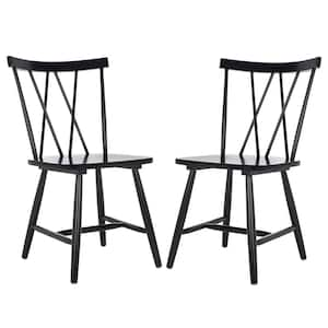 Tayten Black 17 in. Wood Dining Chair Set of 2