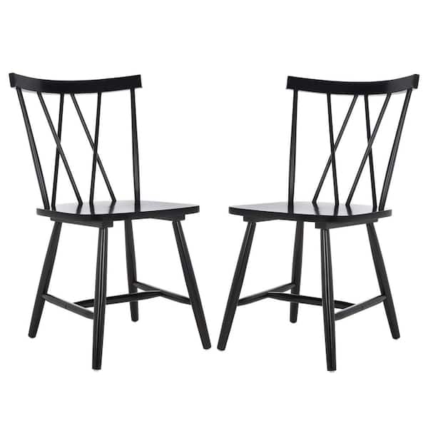 SAFAVIEH Tayten Black 17 in. Wood Dining Chair Set of 2