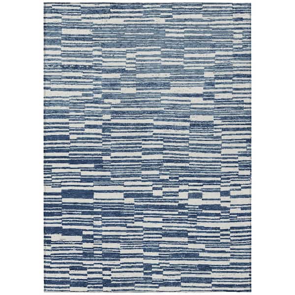 Chantille Machine Washable Indoor/Outdoor Abstract ACN2907 Navy 3 ft. x 5 ft. Area Rug