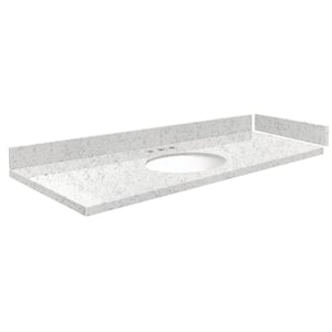 Silestone 57.5 in. W x 22.25 in. D Quartz White Round Single Sink Vanity Top in Lyra