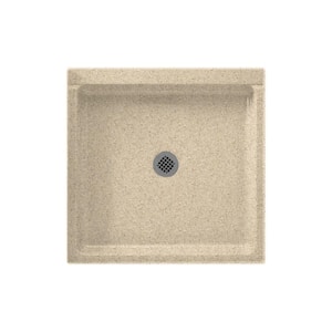 42 in. L x 42 in. W Alcove Shower Pan Base with Center Drain in Bermuda Sand