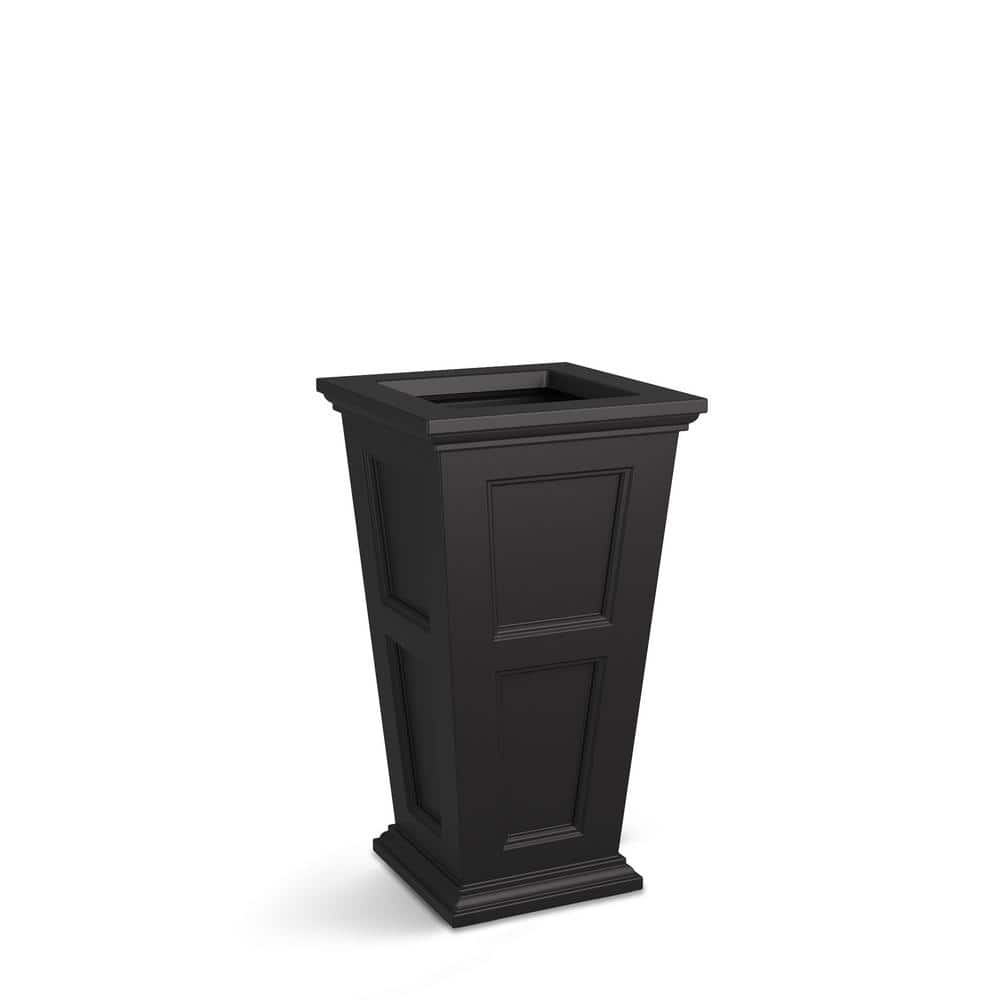 Black 28" Polyethylene Tall Outdoor Planter