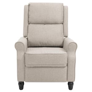 30 in. W Polyester Beige Push Back Recliner Chair for Living Room