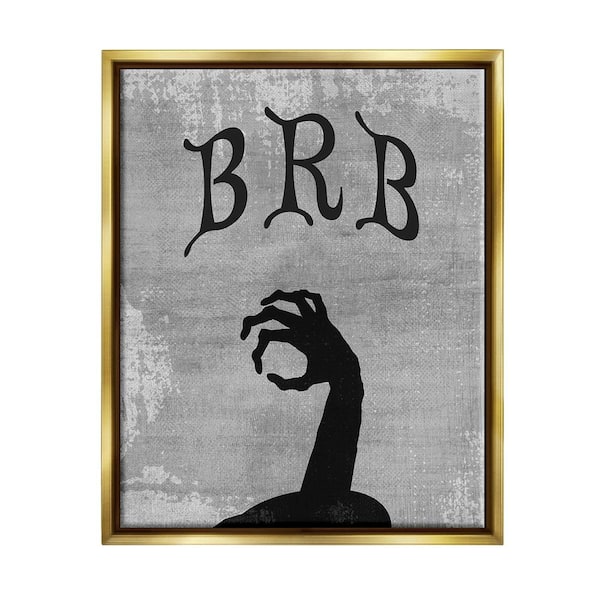Stupell Industries BRB Zombie Graveyard by Lil' Rue 1-Piece Floater Frame Graphic Print Fantasy Poster Art Print 21 in. x 17 in.