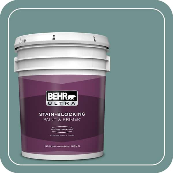 BEHR ULTRA 5 gal. #ECC-60-3 Pool Tide Extra Durable Eggshell Enamel Interior Paint & Primer