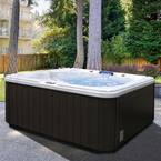 7-Person 30-Jet Premium Acrylic Bench Sterling Silver Spa Hot Tub with Backlit LED Waterfall