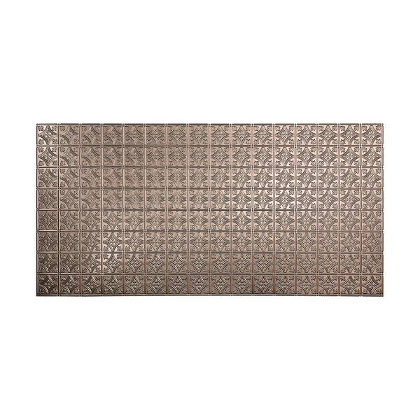 Fasade 96 in. x 48 in. Traditional 1 Decorative Wall Panel in Brushed Nickel