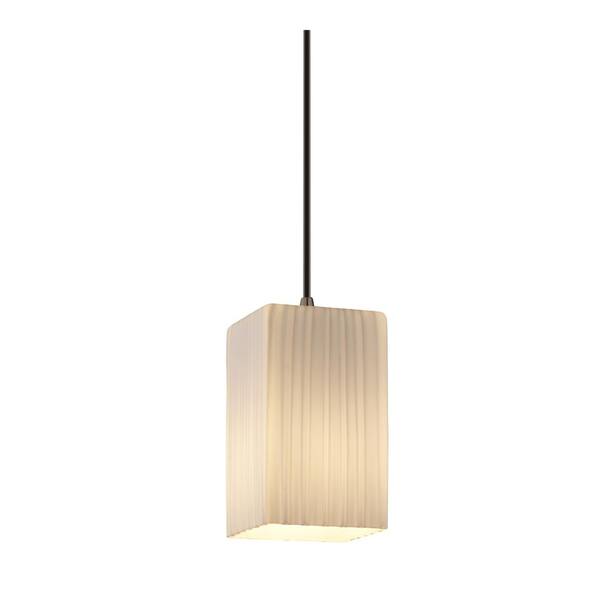 Justice Design Fusion 1-Light Brushed Nickel Pendant with Ribbon Shade