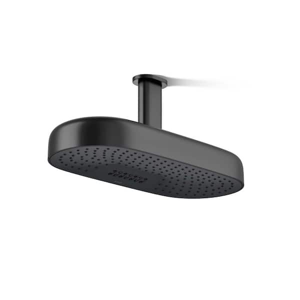 KOHLER Statement 2-Spray Patterns with 2.5 GPM 14 in. Wall Mount Fixed Shower Head in Matte Black