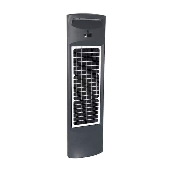 GAMA SONIC Modern Commercial Solar Grey Motion Sensing LED Bollard Light with 500 Lumen