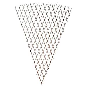 59 in. Brown Willow Expandable Fan Trellis