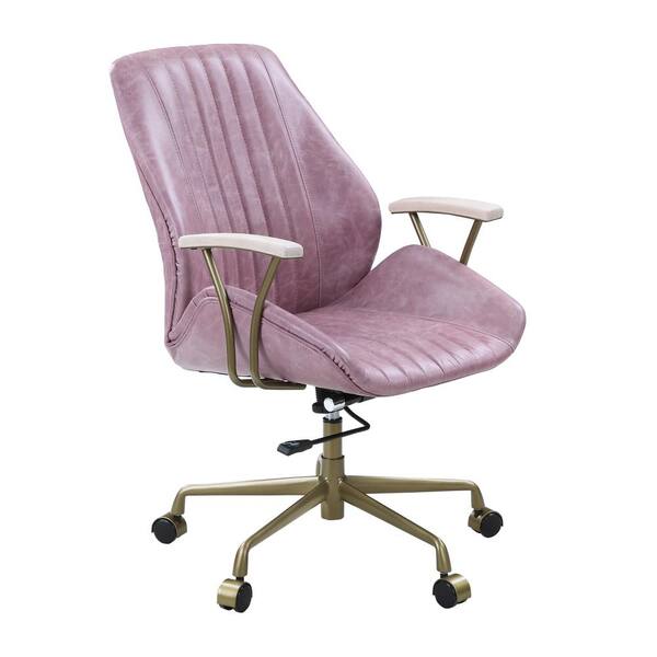 Pink leather computer outlet chair