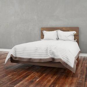 Barista Truffle Full Size Platform Bed and Plank Effect Headboard