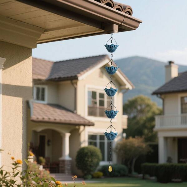 Rain Chains For Outside Rainwater Catcher Diverter 8.5 FT Rain