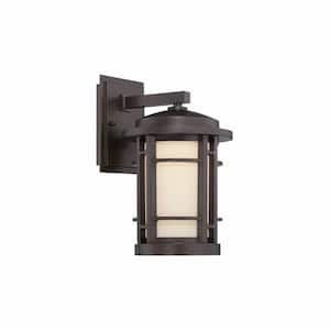 Barrister 11.5 in. Burnished Bronze Integrated LED Outdoor Line Voltage Wall Sconce