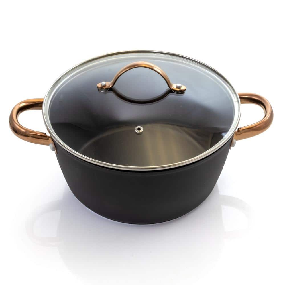 Elegant Black and Bronze 10-Piece Aluminum Nonstick Cookware Set