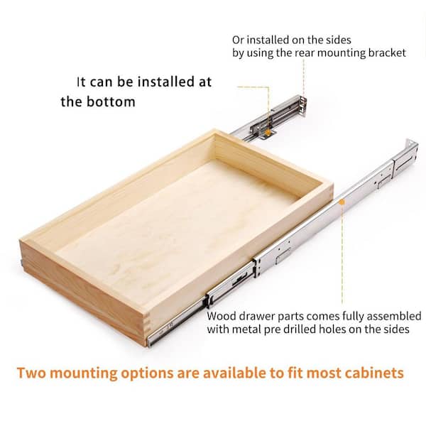 Wudkey 20 in. W x 21 in. D x 3 in. H Soft Close Slide Out Wood