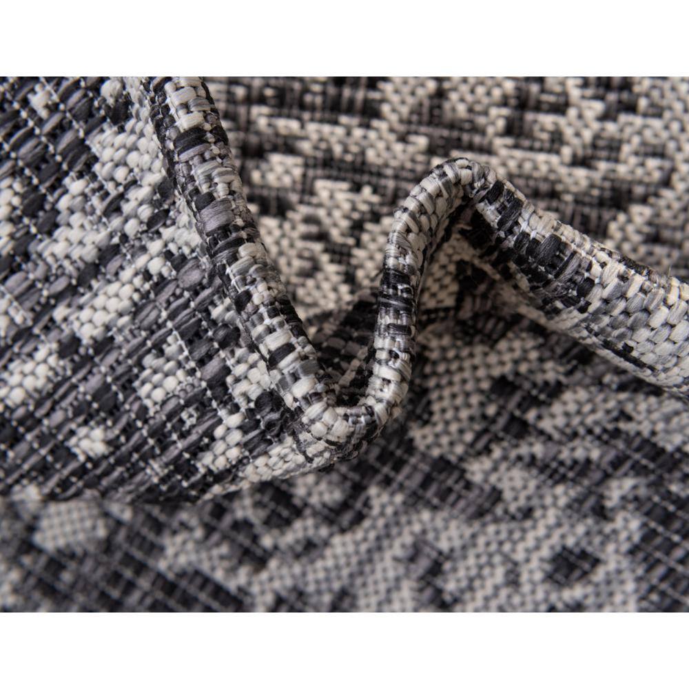 Charcoal Gray Flat Woven Synthetic 5' x 8' Outdoor Rug