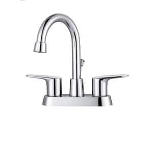 4 in. Centerset Double Handle Bathroom Faucet in Chrome