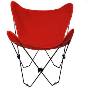 Butterfly Chair and Cover Combination w/Black Frame, Red