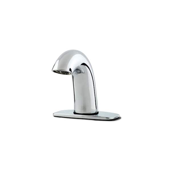 Zurn Aqua-FIT Serio Series Single Post Faucet with 0.5 GPM Spray Outlet and 4 in. Cover Plate in Chrome