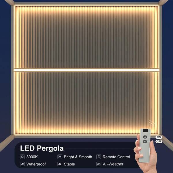 PURPLE LEAF 12 ft. x 14 ft. White Aluminum Frame Outdoor Louvered