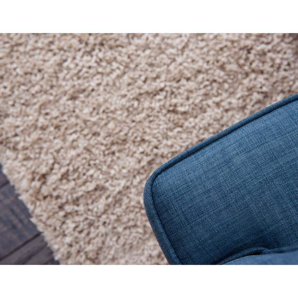 2'x3' Blue Solid Shag Reversible Synthetic Rug