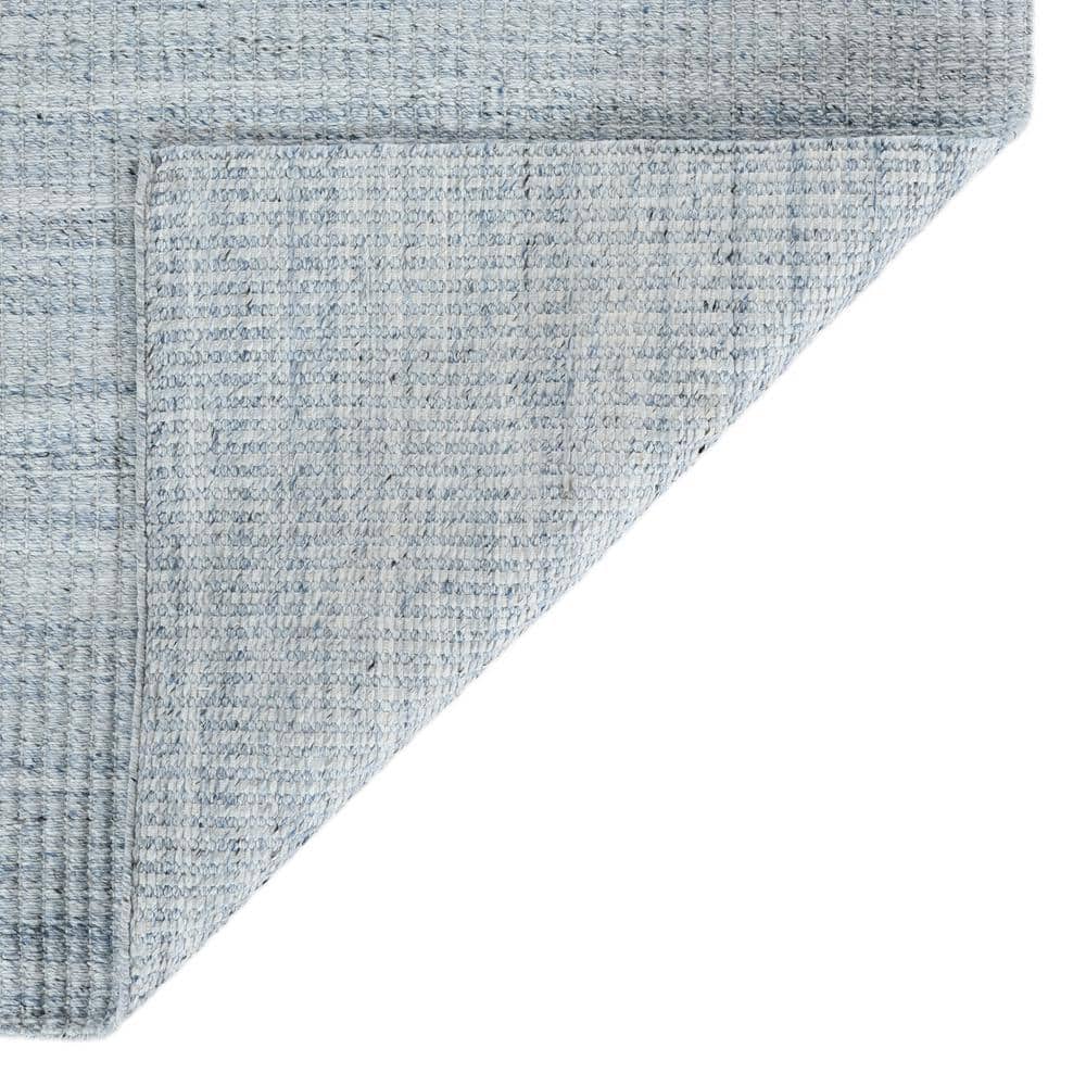Sky Blue Geometric Hand-Woven Synthetic Area Rug