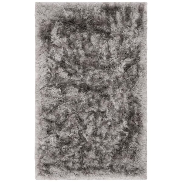 SAFAVIEH Ocean Shag Silver Doormat 2 ft. x 3 ft. Solid Area Rug