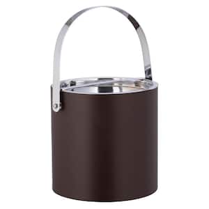 Manhattan 3 Qt. Chocolate Brown Ice Bucket Polished Chrome Arch Handle and Bridge Cover
