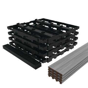 InstaDeck 4 ft. x 4 ft. Composite Outdoor Flooring Garapa Gray