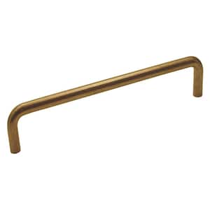 Wire Pulls Pull 4 in. (102 mm) Center to Center Antique Brass Finish Modern Brass Bar Pull (1-Pack )