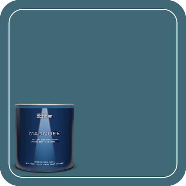 BEHR MARQUEE 1 qt. #PMD-45 Teal Mosaic Satin Enamel Interior Paint & Primer