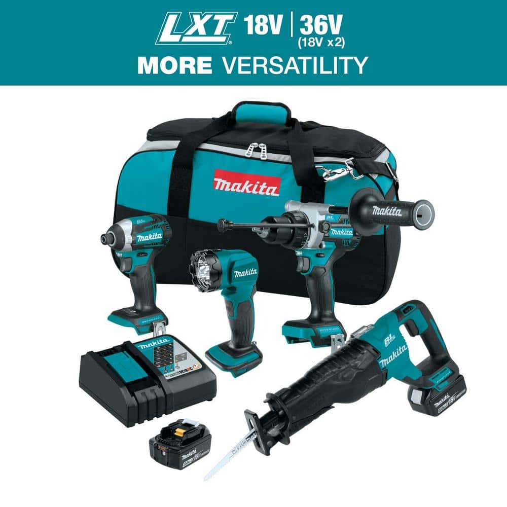 18V LXT Lithium Ion Brushless Cordless Combo Kit 4pc - Makita XT453T