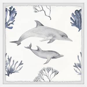 "Dolphin Friends" by Marmont Hill Framed Animal Art Print 32 in. x 32 in.