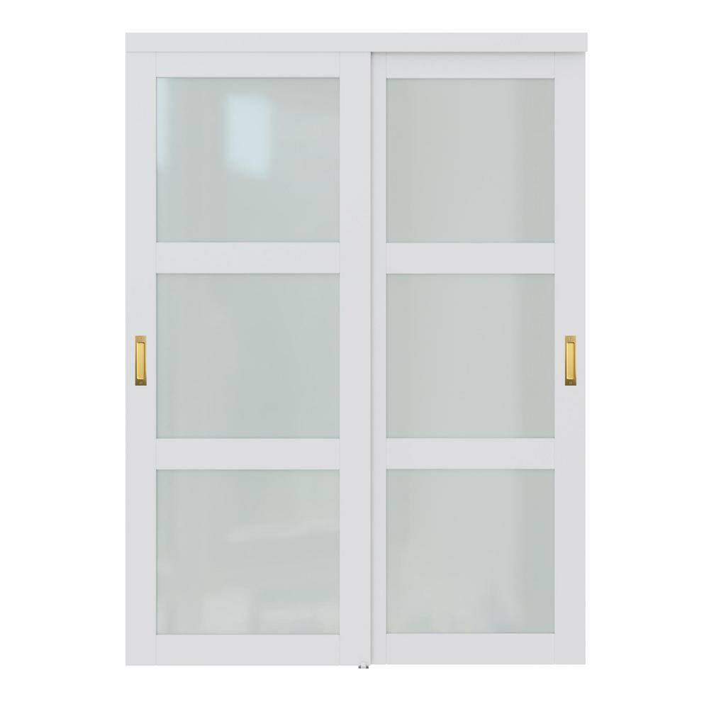 Reviews for EH PUERTA 60 in. x 80 in. 3 Lite Tempered Frosted Glass