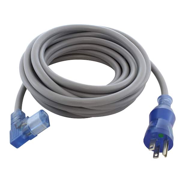 AC WORKS 20 ft. 15 Amp 14/3 Medical Grade Power Cord with Left Angle IEC C13 Connector
