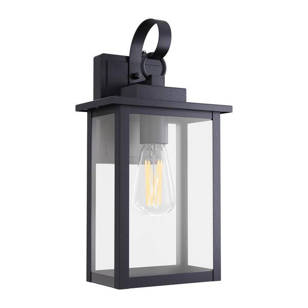 Maxax Hawaii 15 In. H 1-Bulb Black Hardwired Outdoor Wall Lantern ...