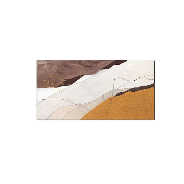 Wall Art Prints Abstract Modern Minimalist Wall Art Decorations Brown Artwork 24" X 48"