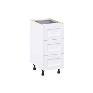 Mancos Bright White Shaker Assembled Base Kitchen Cabinet with Drawers (15 in. W x 34.5 in. H x 24 in. D)