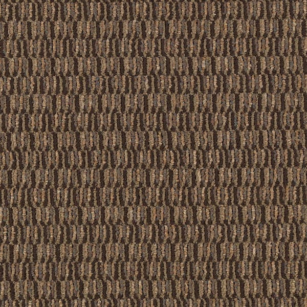 TrafficMaster 8 in. x 8 in. Loop Carpet Sample - Social Network II -Color Tree Bark