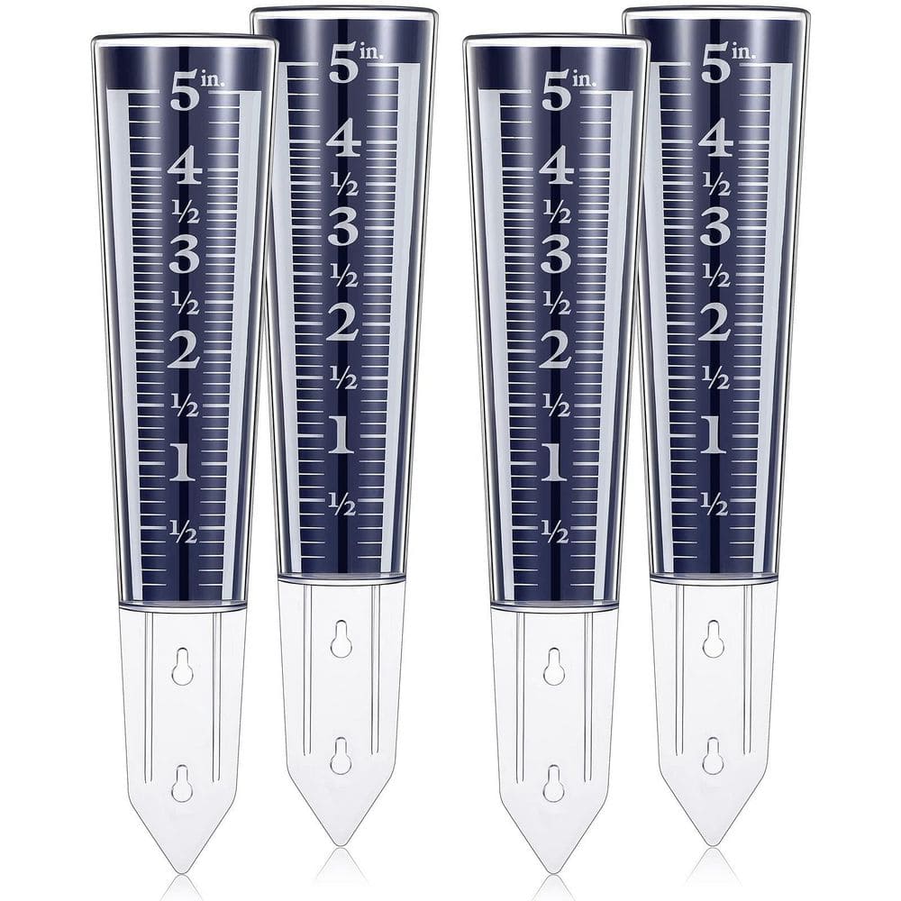 4 Pcs 5 in. Capacity Rain Gauge Outdoor Easy to Read Acrylic Rain Gauges Measure and Monitor price history on PriceWatchPro