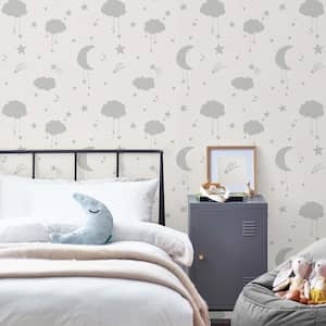 NEXT Moon and Stars Grey Removable Non-Woven Paste the Wall Wallpaper